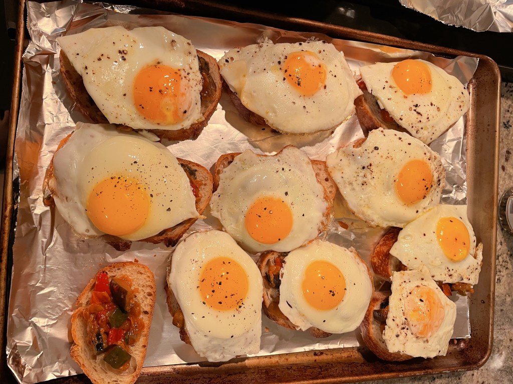 Ratatouille-Shakshouka Toast